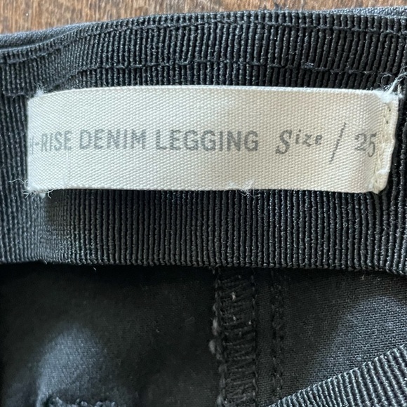 High Rise Pilcro Jeans by anthropology Black Denim Leggings Sz 25 - Picture 6 of 6